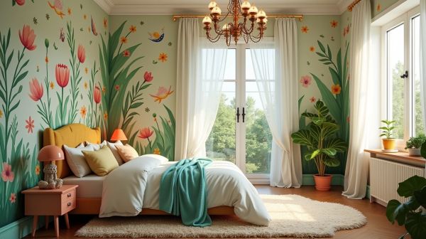 Transformez la chambre de votre fille avec un papier peint unique